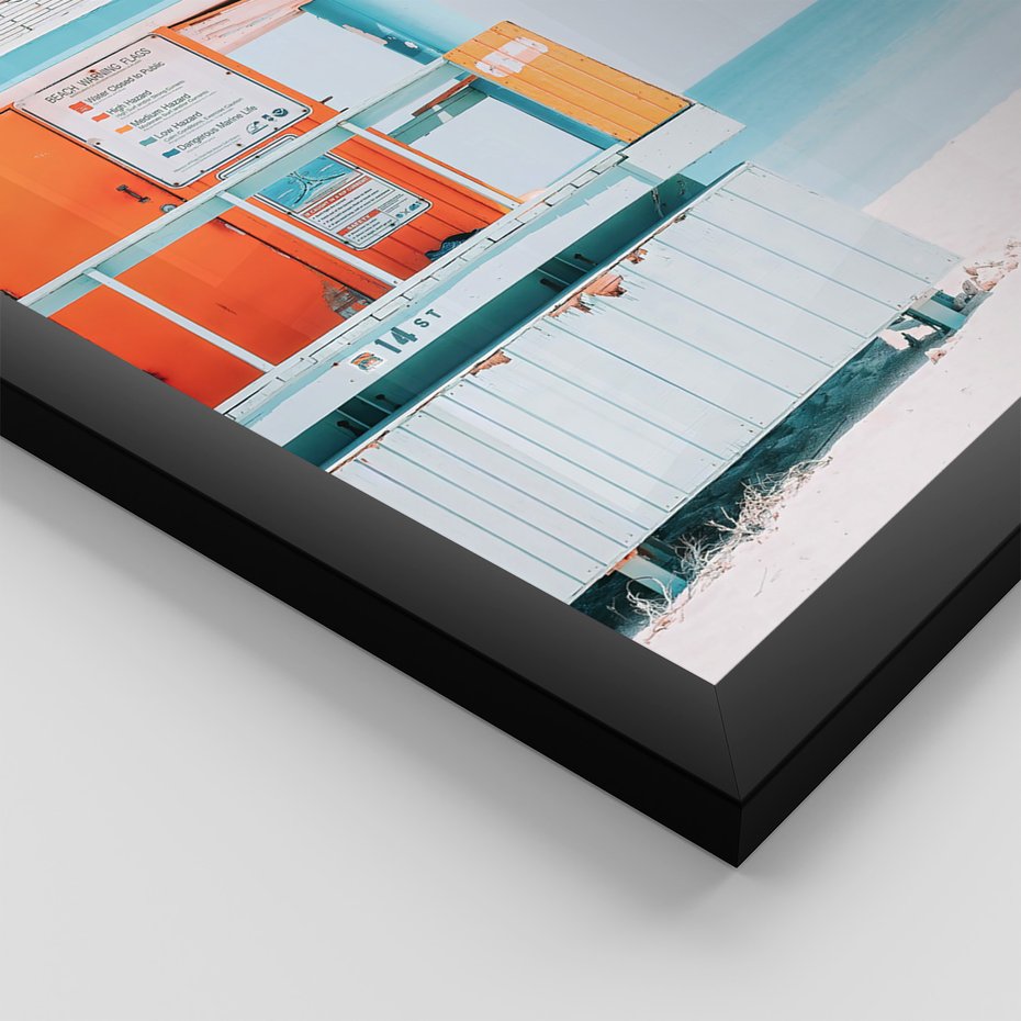 Zestaw obrazy w ramie 40x50 galeria - Plaża, podróże, wakacje, surfing, auto - rama czarna