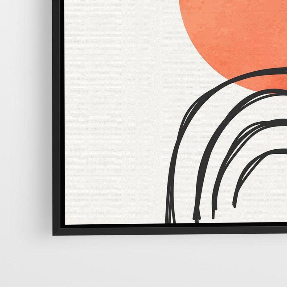 Obraz w ramie 50x50 - Lustrzane Widzenie - koło, boho styl - rama czarna