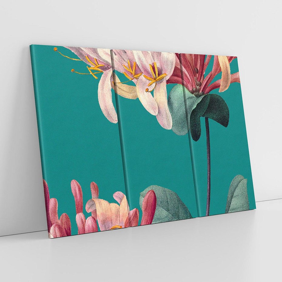 Obraz na płótnie 120x80 - Pejzaż zapomnianych uczuć - grafika w stylu vintage, wielkoformatowe kwiaty