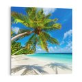 Obraz na płótnie 40x40 - Raj na Malediwach: Plaża, Morze i Palmy - Malediwy, plaża