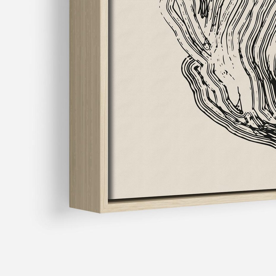 Obraz w ramie 50x50 - Abstrakcyjne Odbicie - abstrakcyjne odbicie, biało czarny - rama drewno