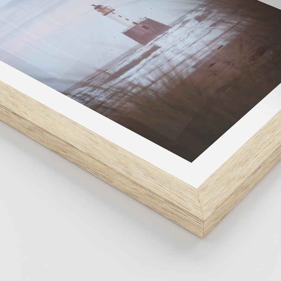 Plakat w ramie 30x40 - Magiczna Aura - latarnia, mgła - rama drewno