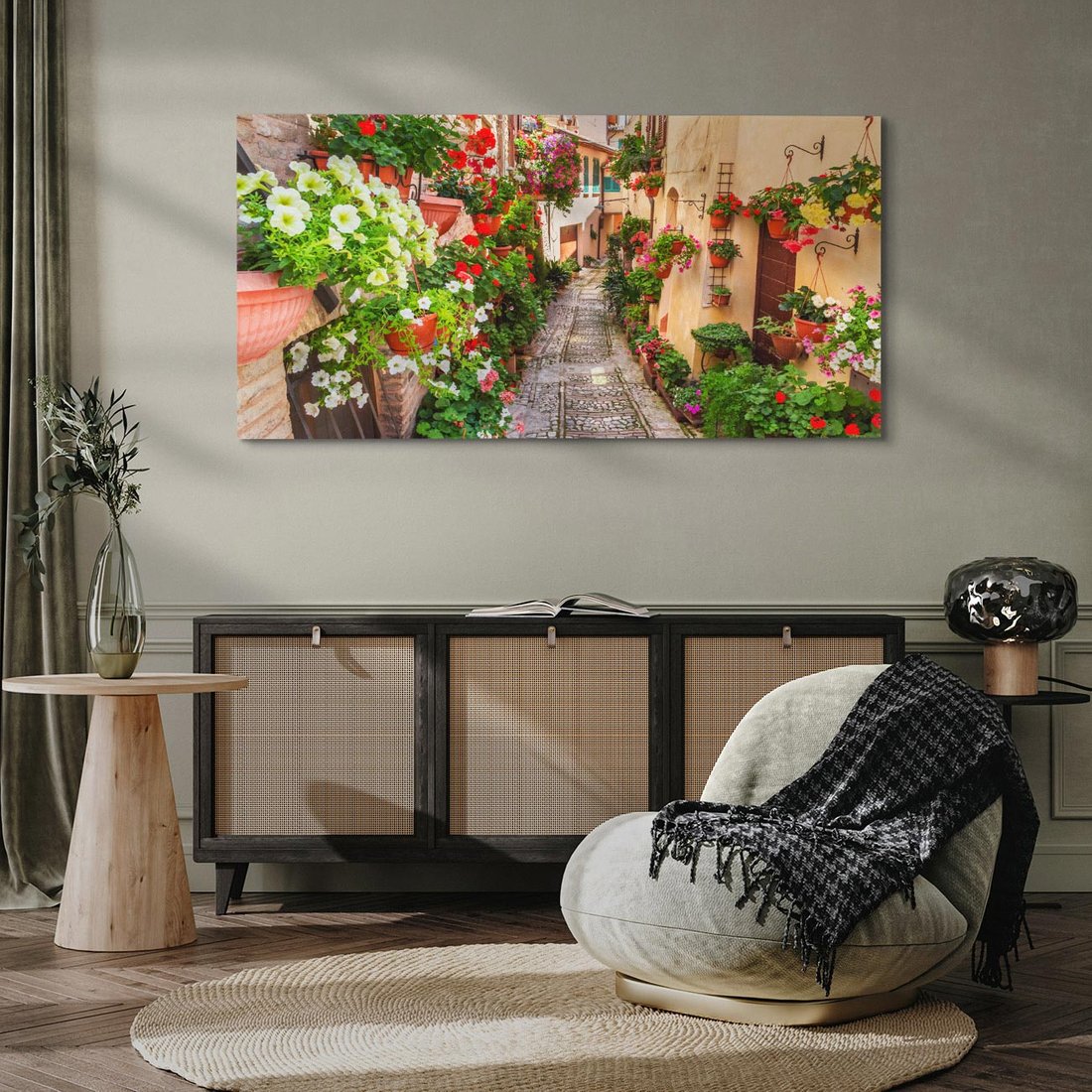 Obraz na płótnie 140x70 - miasto w kolorach - uliczka, miasto