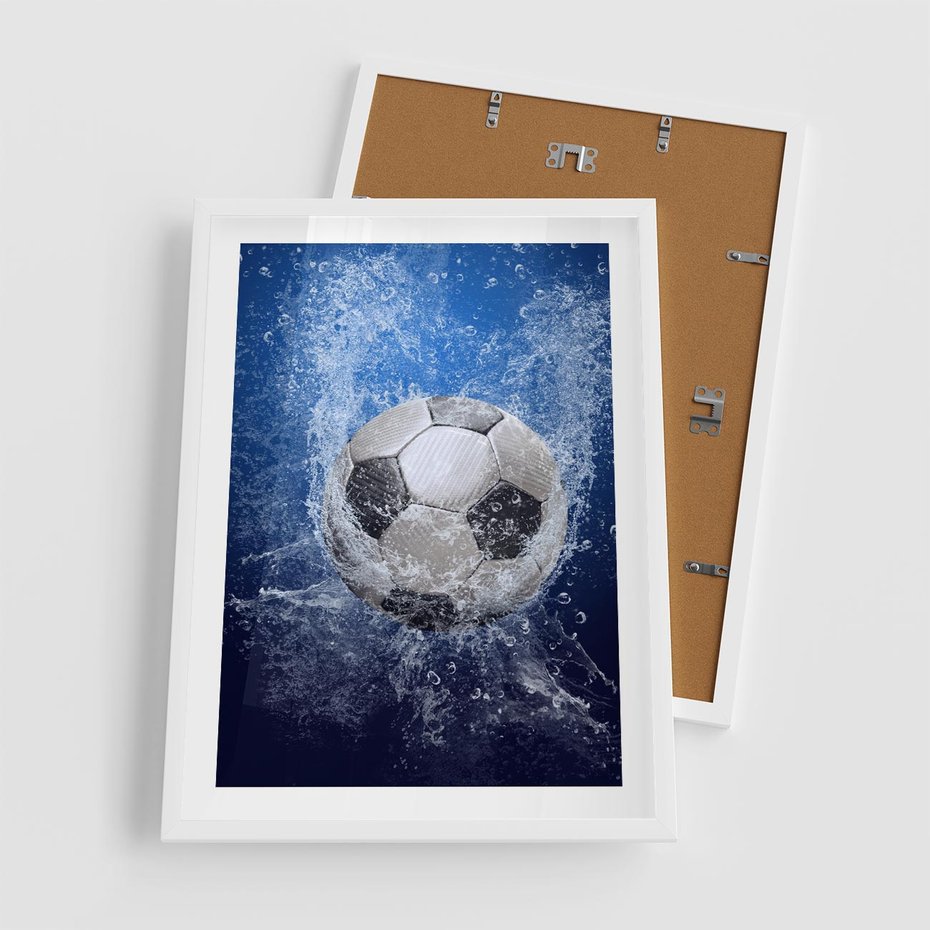 Plakat w ramie 50x70 - Młodzieżowy Zapał - piłka, młodzieżowy - rama biała