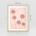 Plakat w ramie 40x50 - Rozkwitające Emocje - minimalistyczny plakat, pudrowe kwiaty - rama drewno