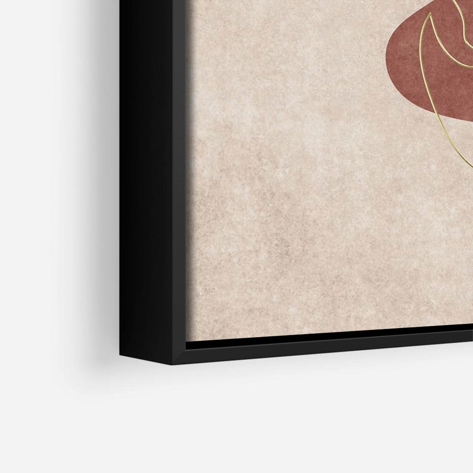 Obraz w ramie 100x70 - Akwarelowa Magia Liści - grafika, styl mid century - rama czarna