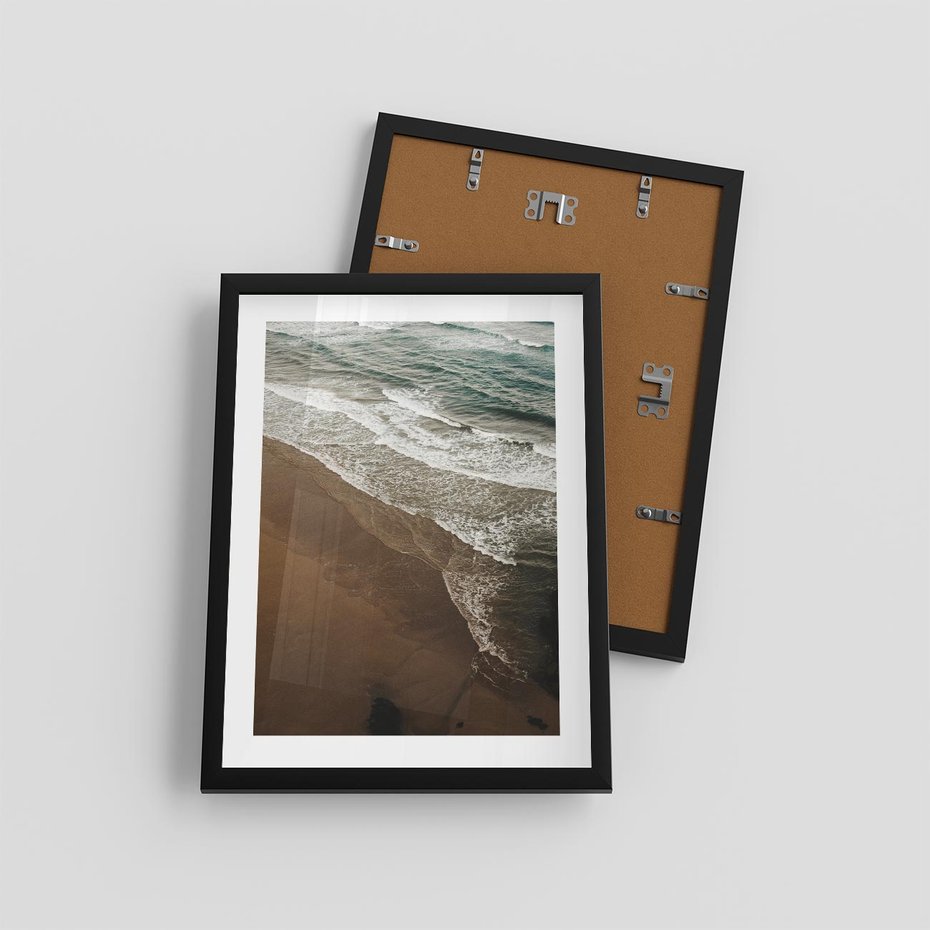 Plakat w ramie 30x40 - Spokój nad plażą - plaża, morze - rama czarna