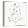 Obraz w ramie 50x50 - Bezgraniczne Przenikanie - para zakochanych, kobieta i mężczyzna - rama drewno