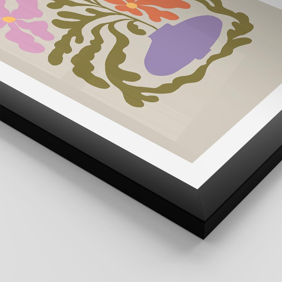 Plakat w ramie 50x70 - Kolorowe Echa - kwiaty, abstrakcja - rama czarna