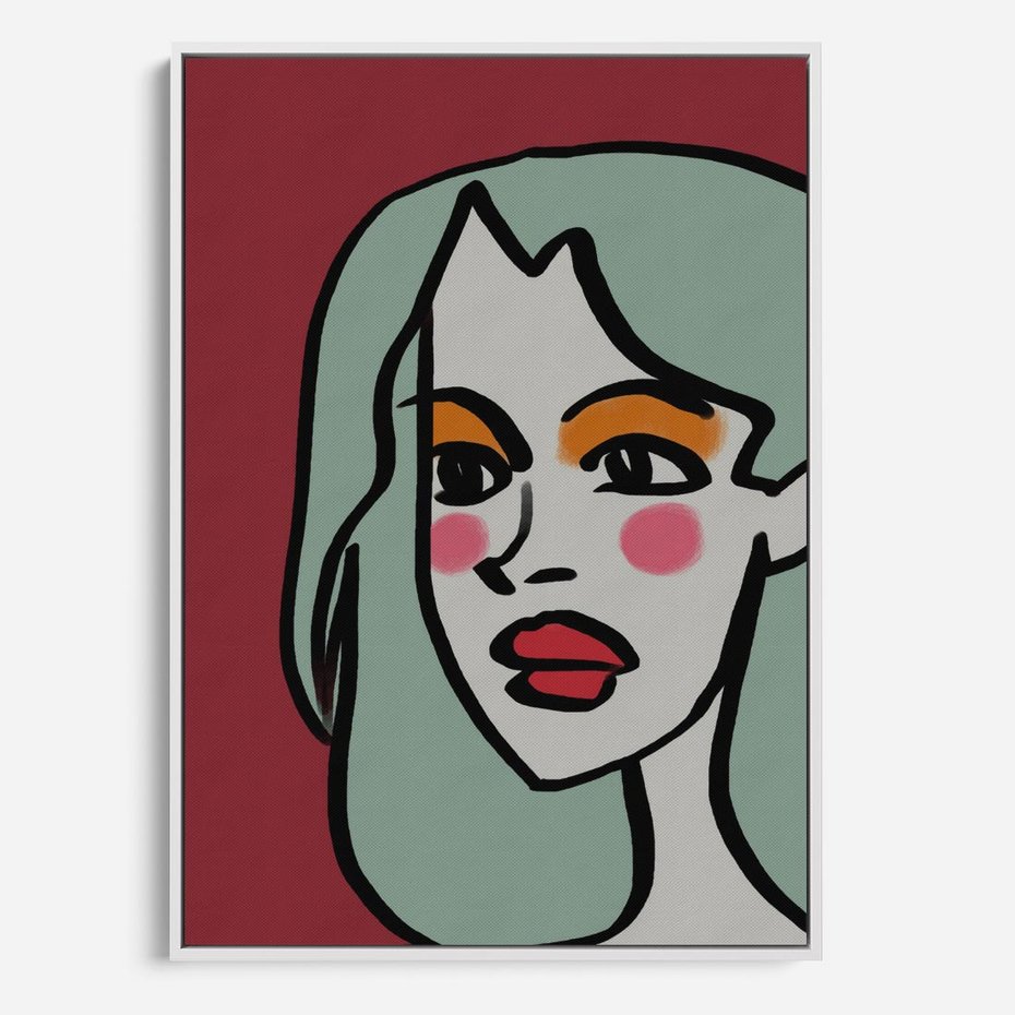 Obraz w ramie 70x100 - Ekspresja Linii - nowoczesny plakat, mocna linie - rama biała