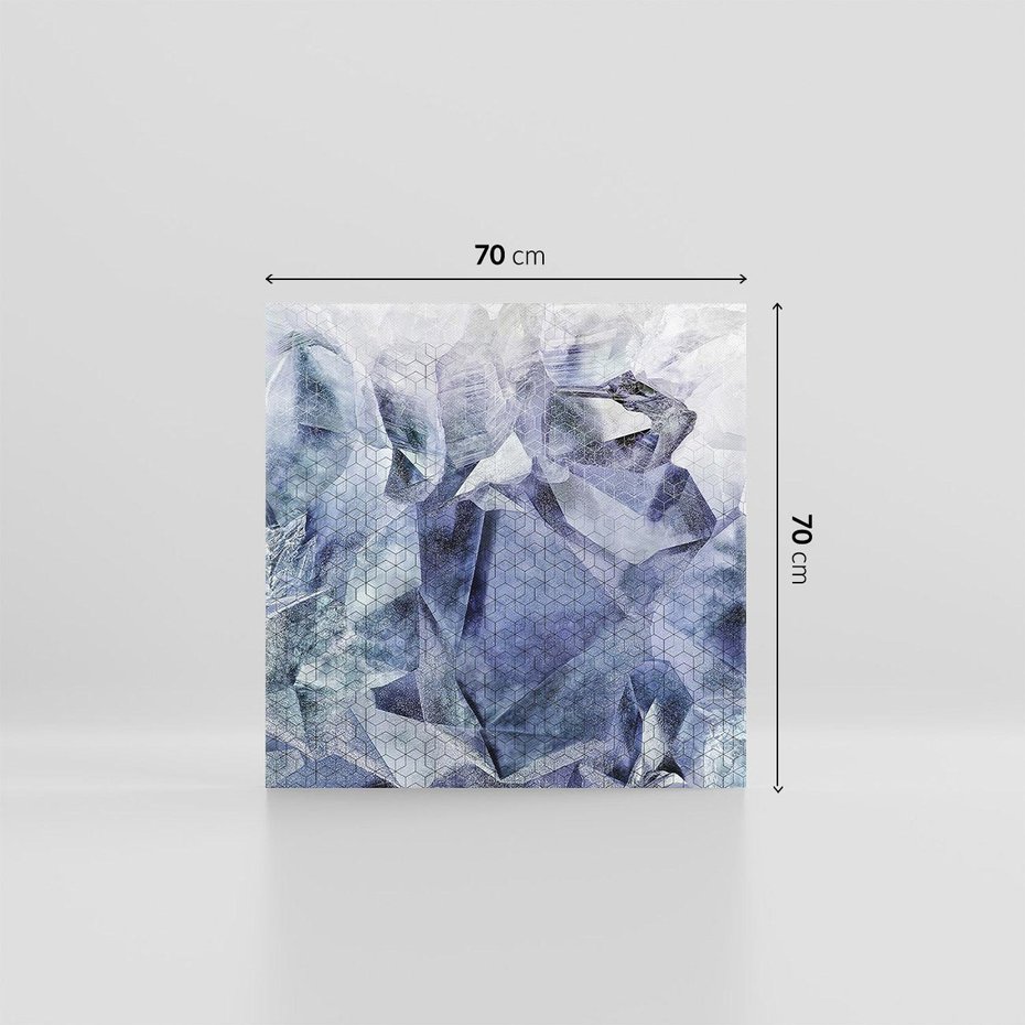 Obraz na płótnie 70x70 - Melodia mgieł i marzeń - abstrakcja w kolorze granatu, przypominająca górę lodową