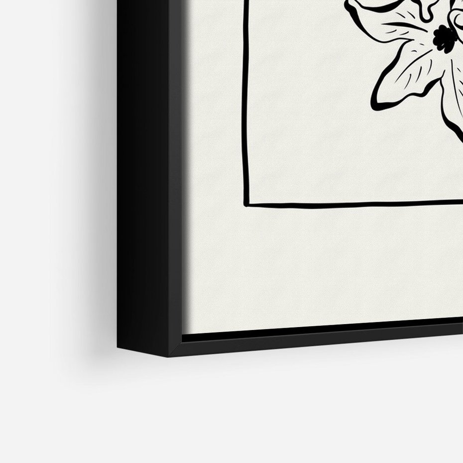 Obraz w ramie 50x70 - Kwiatowe przestrzenie - kwiat, grafika - rama czarna