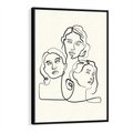 Obraz w ramie 70x100 - Trzy Kobiety - 3 kobiety, antyczny posag - rama czarna