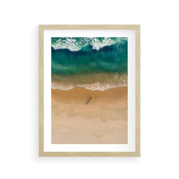 Plakat w ramie 50x70 - Oaza Relaksu - plaża, morze - rama drewno