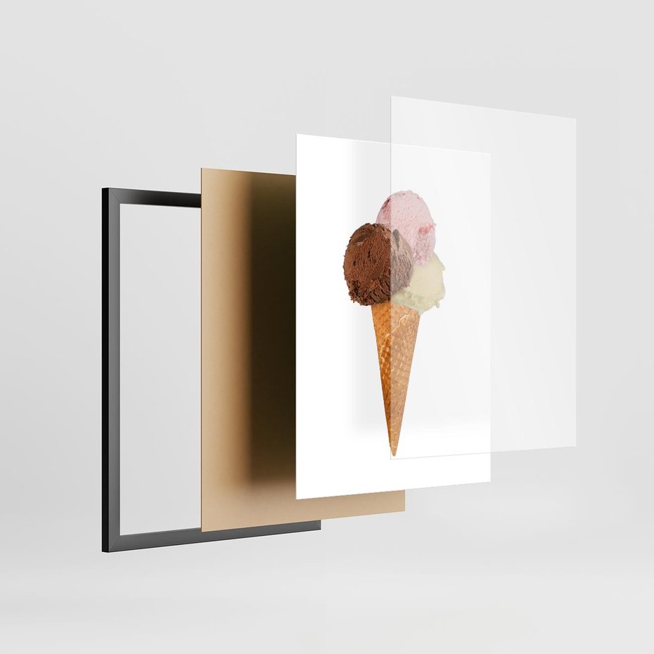 Plakat w ramie 30x40 - Slodki Raj Lodziarni - lody, deser - rama czarna