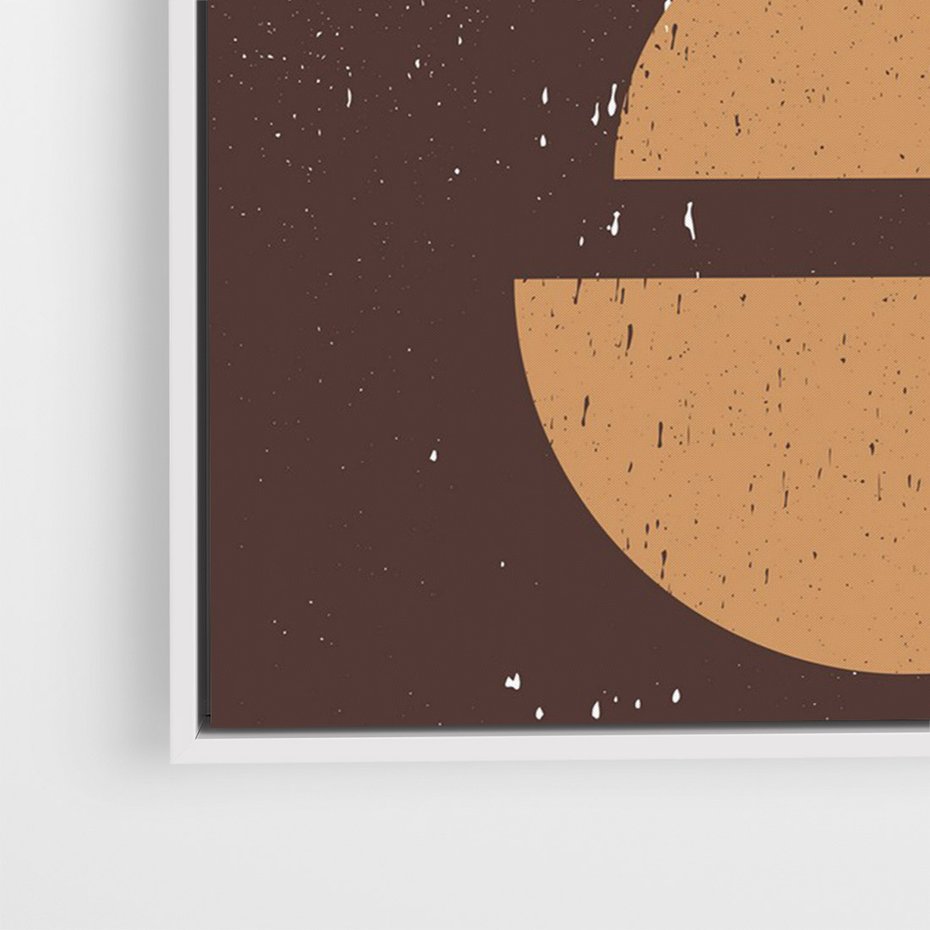 Obraz w ramie 70x100 - Impulsy Przestrzeni - mid century styl, nowoczesna grafika - rama biała