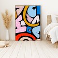 Obraz w ramie 80x120 - Kolory Komiksu - abstrakcyjne formy, komiksowy styl - rama drewno