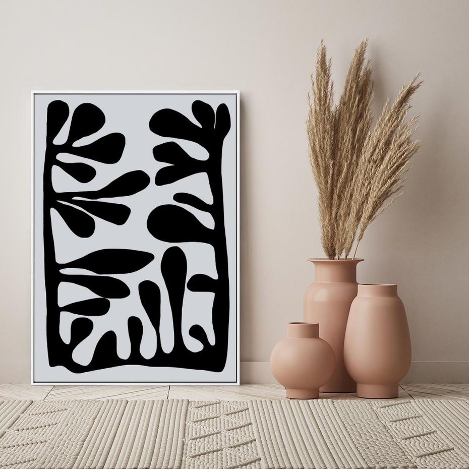 Obraz w ramie 80x120 - Taniec Kształtów - matisse, sztuka nowoczesna - rama biała