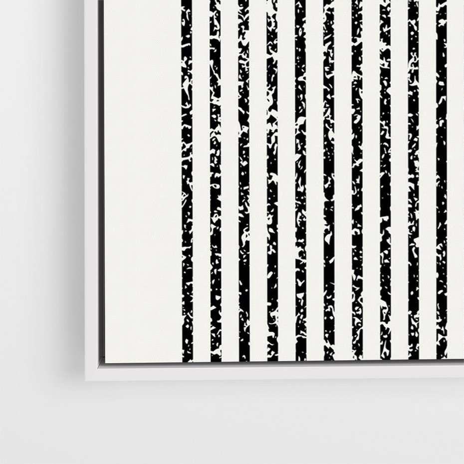 Obraz w ramie 50x70 - Księga Wibracji - abstrakcyjne czarno białe formy, minmalizm - rama biała