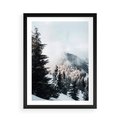 Plakat w ramie 50x70 - Góry, Las i Śnieg na Obrazie - góry, las - rama czarna