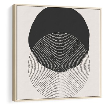 Obraz w ramie 80x80 - Boho Przenikanie Uroku - abstrakcyjna kompozycja, okręgi - rama drewno