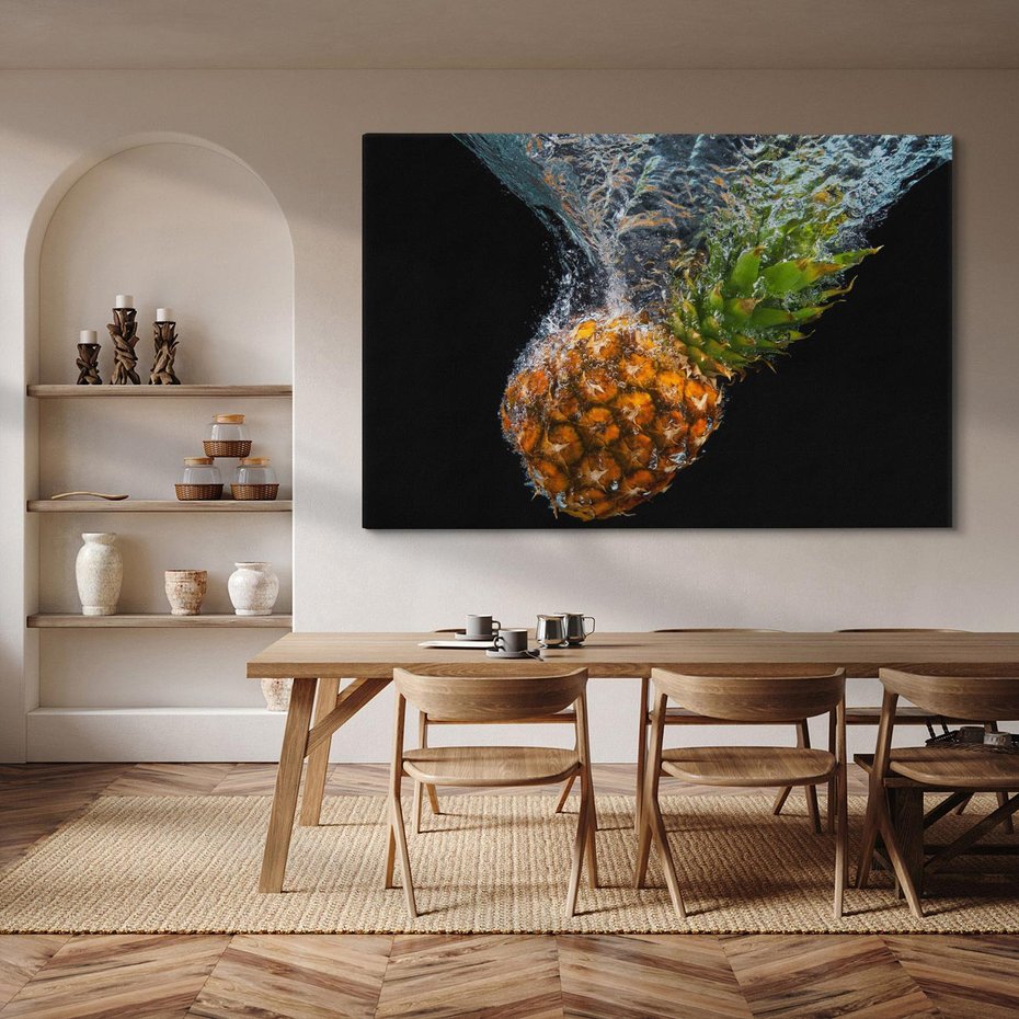 Obraz na płótnie 100x70 - Ananas Egzotyczne Cudo - ananas, owoc