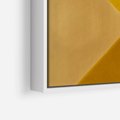 Obraz w ramie 50x50 - Harmonia migoczących ognisk - intensywne ciepłe kolory, słoneczny żółty - rama biała