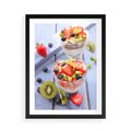 Plakat w ramie 50x70 - Świeżość i Zdrowie - sałatka, owoce - rama czarna