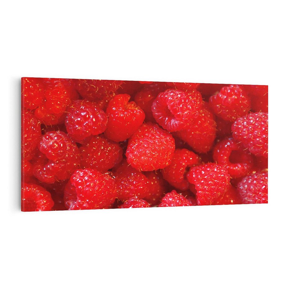Obraz na płótnie 120x60 - "Maliny - Owocowy Raj - maliny, owoce