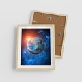 Plakat w ramie 40x50 - Planeta w nieskończoności - ziemia, kosmos - rama drewno