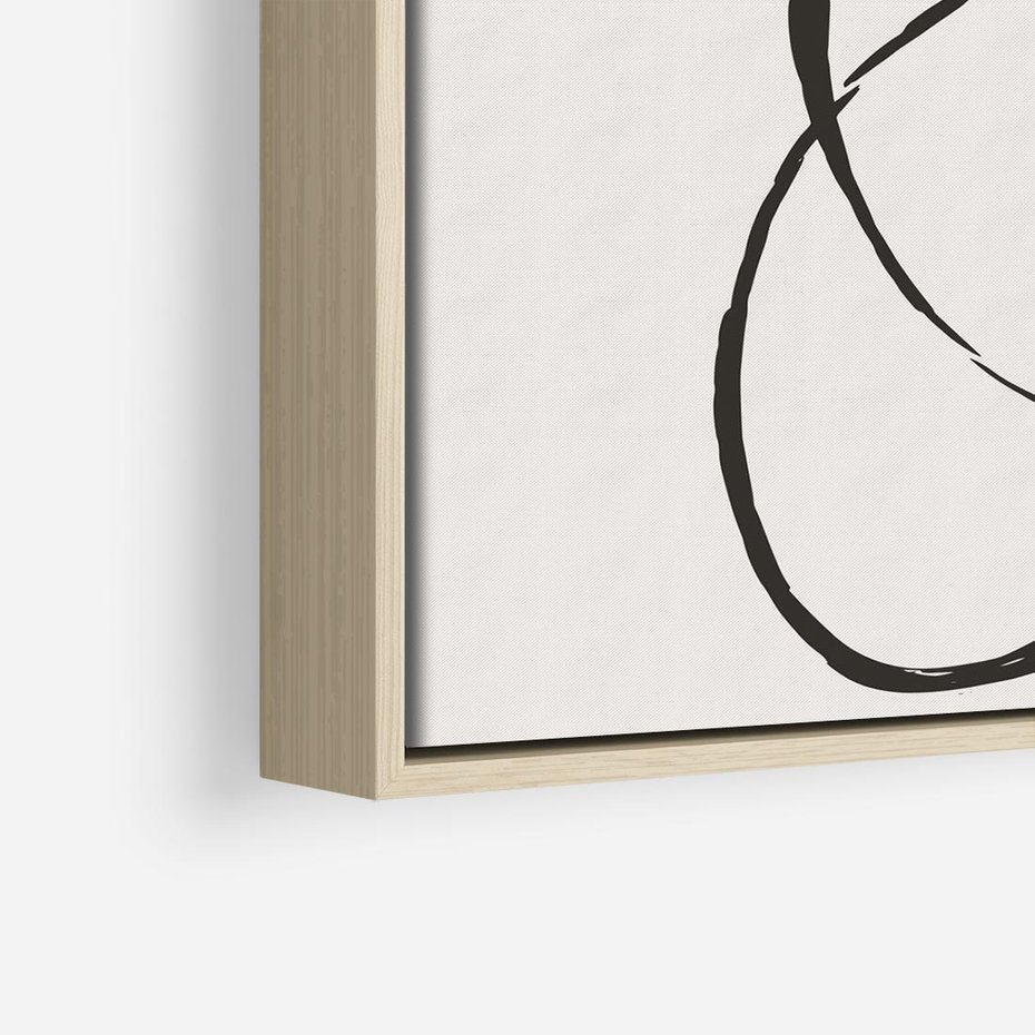 Obraz w ramie 50x50 - Modernistyczne Refleksje - abstrakcyjne szkicowane linie, minimalizm - rama drewno