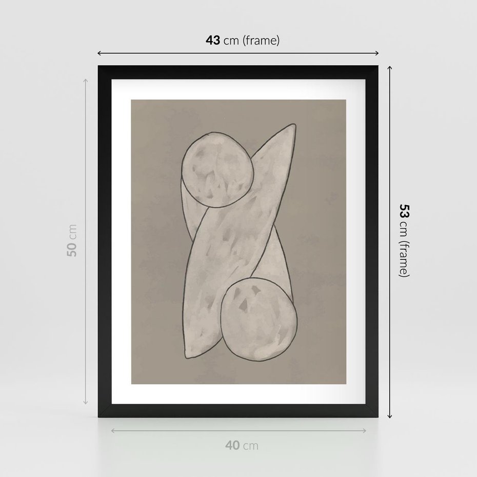 Plakat w ramie 40x50 - Zaklęte Anomalie - nowoczesna geometryczna sztuka, loftowe wnętrze - rama czarna