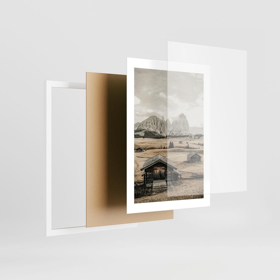 Plakat w ramie 30x40 - Klasyczny Urok Górskich Domków - domki, w górach - rama biała