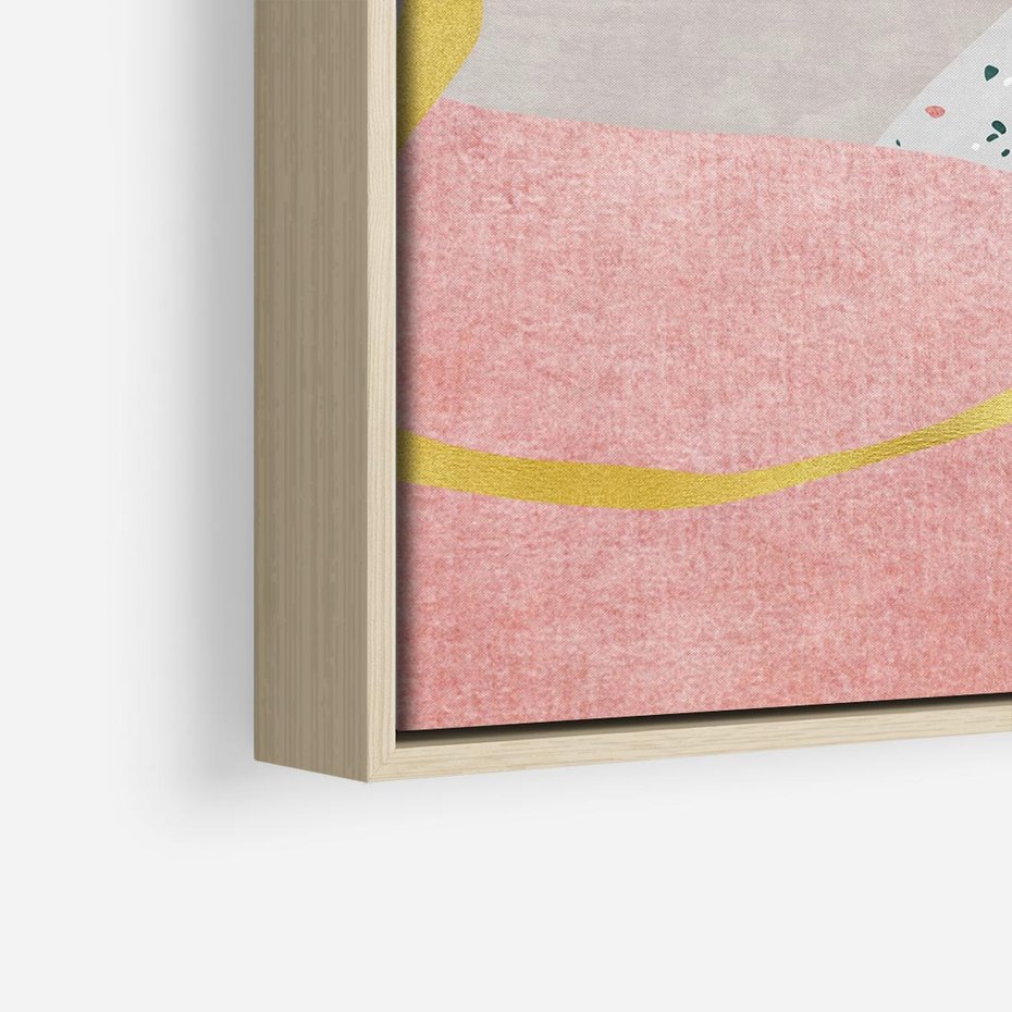 Obraz w ramie 50x50 - Ekspresja w ruchu pędzla - abstrakcja, połączenie kształtów - rama drewno