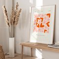 Plakat w ramie 50x70 - Miłość w Kompozycji - grafika, kompozycja kwiaty i serca - rama drewno