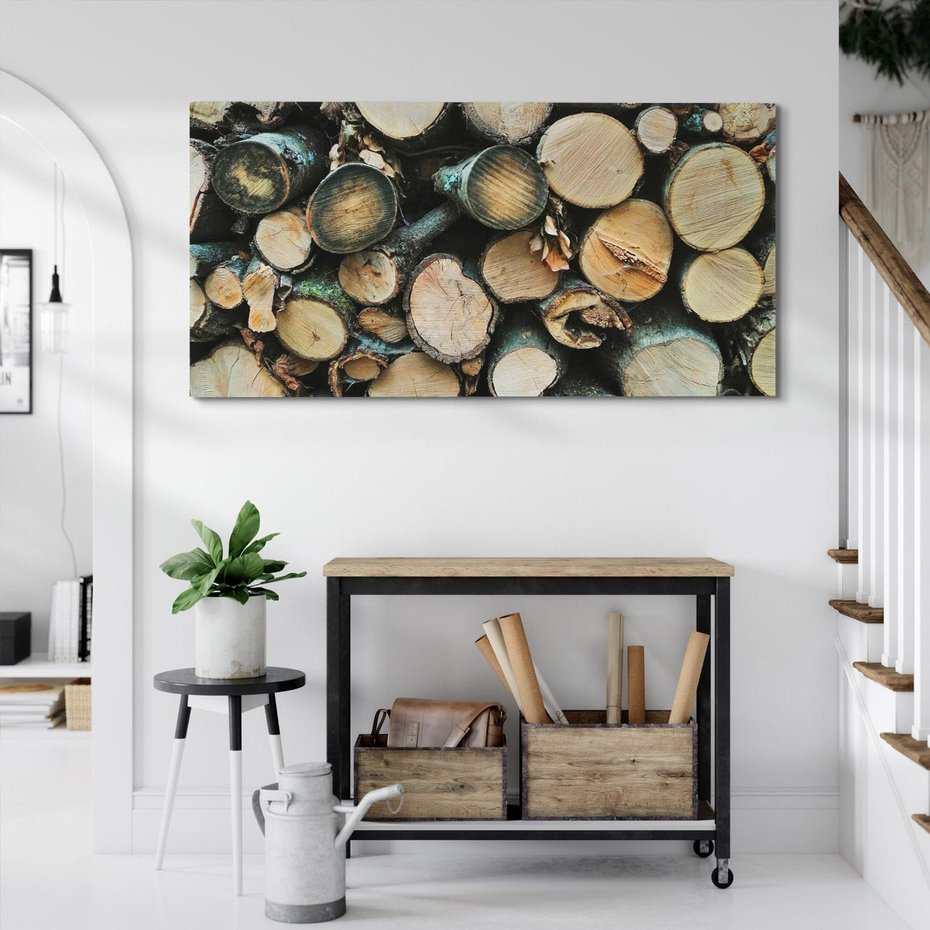 Obraz na płótnie 120x60 - Bliskość Natury - drewno, las