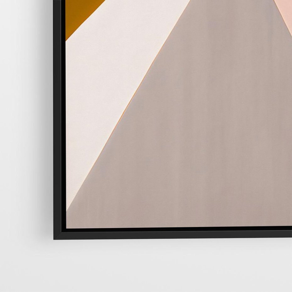 Obraz w ramie 100x70 - Trójkąty Wnętrz - abstrakcja, geometryczne kształty - rama czarna