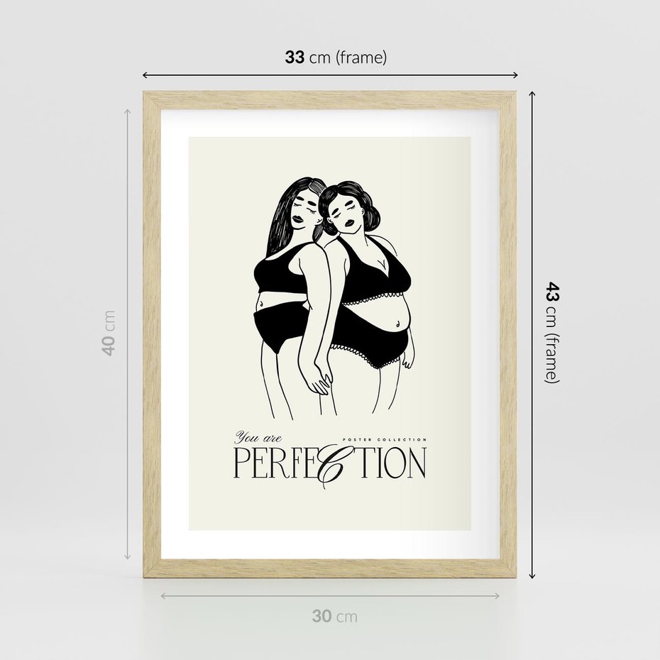 Plakat w ramie 30x40 - Siła i Wspólnota - nowoczesna sztuka kobieca, plakat - rama drewno