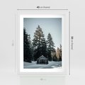 Plakat w ramie 40x50 - Chatka w Górach w Czasie Zimy - chatka w górach, zima - rama biała