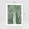 Plakat bez ramy 30x40 - Inspirujące Zawiłości Zieleni - abstrakcyjny kształt, zielony plakat