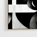 Obraz w ramie 120x80 - Harmonia świateł i cieni - abstrakcja czarno biała, geometria - rama drewno