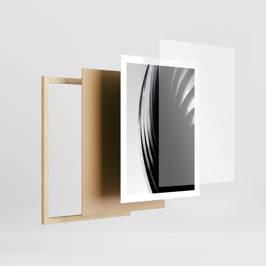 Plakat w ramie 50x70 - Awangarda w Kontraście - architektura, nowoczesne formy - rama drewno