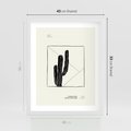 Plakat w ramie 40x50 - Zaklęta roślinna ekspresja - nowoczesna sztuka, minimalistyczny styl - rama biała