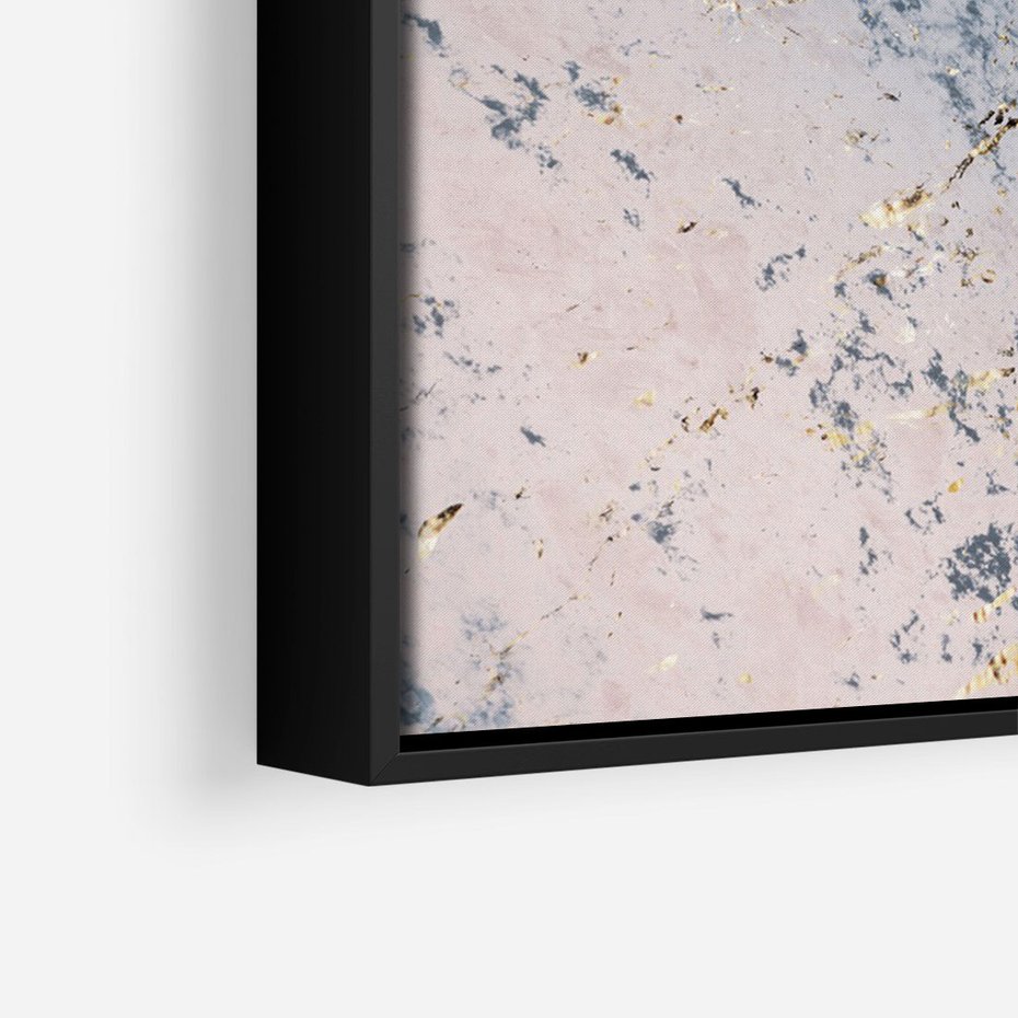 Obraz w ramie 70x100 - Elegancja i Wyrafinowanie - marmur, złoto - rama czarna