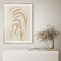 Plakat w ramie 50x70 - Formy Nowoczesności - minimalistyczny plakat, liście palmy - rama drewno