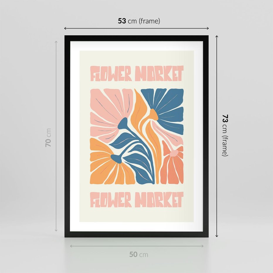 Plakat w ramie 50x70 - Spójny Dysonans - pastelowe kolory, typografia - rama czarna