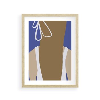 Plakat w ramie 40x50 - Kobieca Inspiracja - plakat retro, kobieta z kokardą - rama drewno