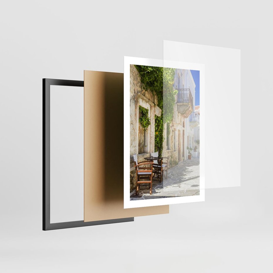 Plakat w ramie 50x70 - Zaklęta Przestrzeń - uliczka, perspektywa - rama czarna