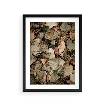 Plakat w ramie 40x50 - Magia Jesiennych Liści - liście, suche liście - rama czarna