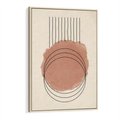 Obraz w ramie 50x70 - Migotliwe Kontury - akwarelowa plama, geometryczne szkicowane kształty - rama drewno